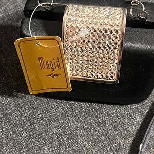 Magid Gold and Crystal Embellished Cuff